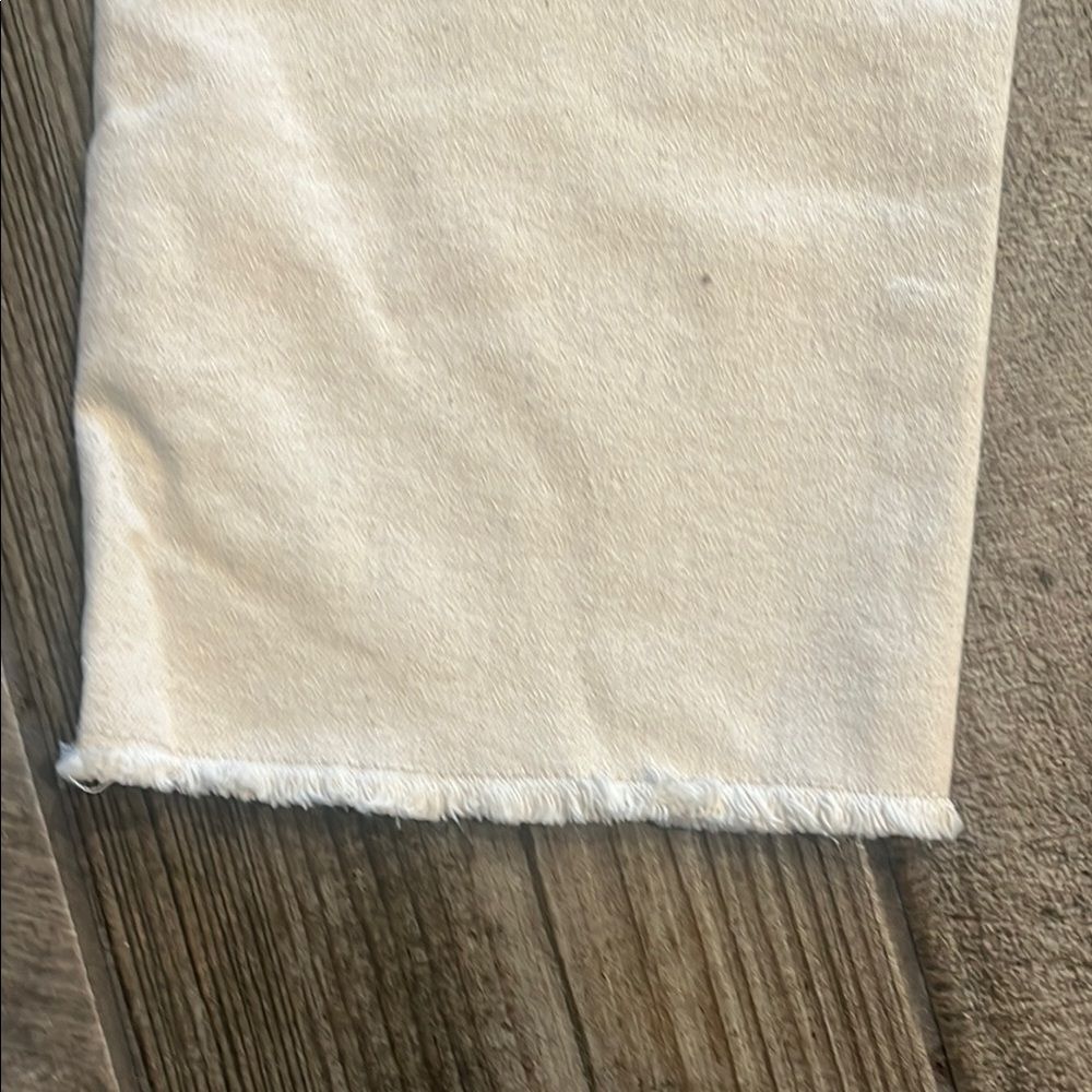 NWT !it Jackie Cream high rise straight leg raw hem ankle tummy tuck jeans - Picture 6 of 7